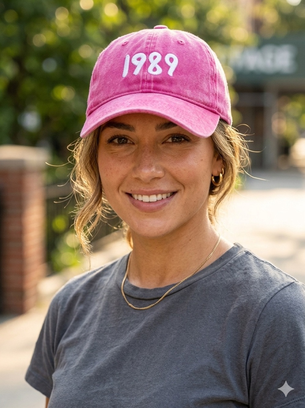 NWT 1989 Embroidered Pink Baseball Cap